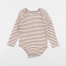 Vertbaudet - body blanc, marron - 24 mois