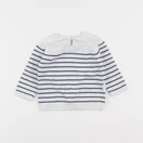 Vertbaudet - pull blanc, bleu - 9 mois