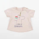 Vertbaudet - tee-shirt rose, or - 18 mois