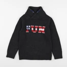 Vertbaudet - pull gris - 8 ans