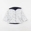Vertbaudet - veste réversible bleu, blanc - 6 mois