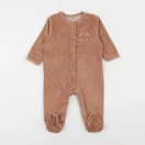 Vertbaudet - pyjama velours marron - 12 mois