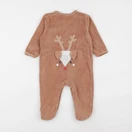 Vertbaudet - pyjama velours marron - 12 mois