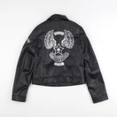 IKKS - veste simili cuir imprimé au dos noir - 12 ans