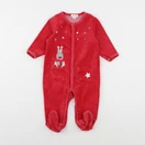 Vertbaudet - pyjama velours rouge - 6 mois