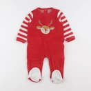 Vertbaudet - pyjama velours blanc, rouge - 12 mois