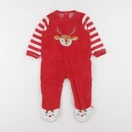 Vertbaudet - pyjama velours blanc, rouge - 12 mois