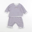 Vertbaudet - pyjama coton violet, blanc - 9 mois