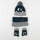 Vertbaudet - ensemble bonnet/moufles/tour de cou vert, gris - 8/10 ans
