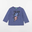 Benetton - tee-shirt bleu - 12 mois