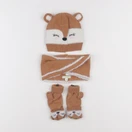 Vertbaudet - ensemble bonnet/moufles/tour de cou marron - 2/3 ans