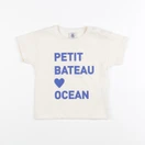 Petit Bateau - tee-shirt beige, bleu - 18 mois