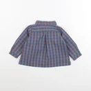 Bonnet à Pompon - chemise bleu, marron - 6 mois