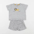 Vertbaudet - pyjama coton gris - 9 mois