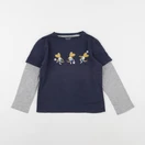 Vertbaudet - tee-shirt bleu, gris - 4 ans