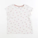 Vertbaudet - tee-shirt blanc, rose - 6 ans