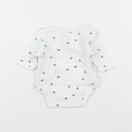 Vertbaudet - body blanc, gris - 0 mois