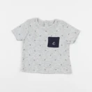 Petit Bateau - tee-shirt gris - 6 mois