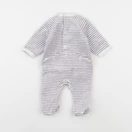 Vertbaudet - pyjama velours blanc, violet - 1 mois