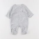 Vertbaudet - pyjama velours gris - 1 mois