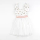 Vertbaudet - robe blanc, rose - 5 ans