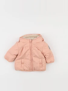 Vertbaudet - doudoune réversible rose, beige - 0/3 mois