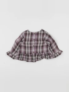 Boutchou - blouse gris, violet - 6 mois