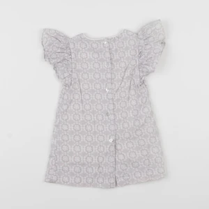 Rose et théo - robe blanc, gris - 6 mois