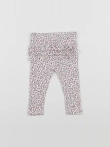 Petit Bateau - legging volants au dos blanc, rose - 6 mois