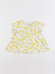 Petit Bateau - blouse blanc, jaune - 2 ans