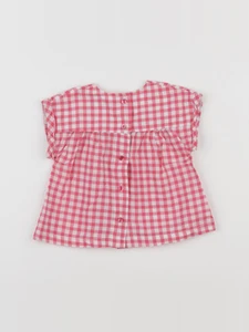 Vertbaudet - blouse blanc, rose - 3 mois