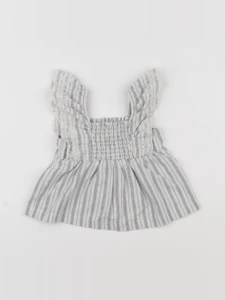Vertbaudet - blouse blanc, bleu - 12 mois