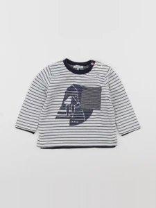 IKKS - tee-shirt blanc, bleu - 6 mois