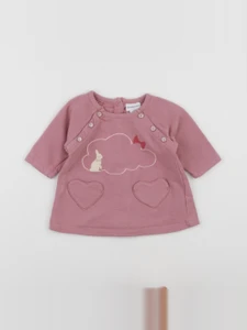 Vertbaudet - robe rose - 3 mois