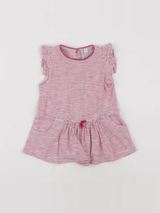 Natalys - robe blanc, rose - 6 mois