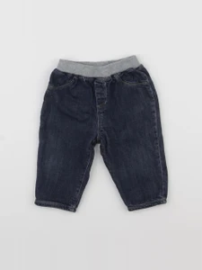 Petit Bateau - jean doublé bleu - 6 mois