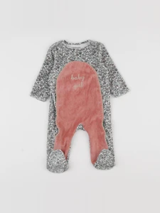 Vertbaudet - pyjama velours rose, vert - 6 mois