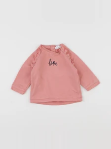 Vertbaudet - sweat rose - 9 mois