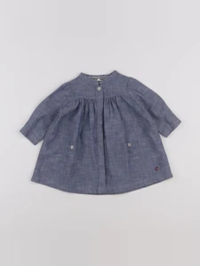 Petit Bateau - robe bleu - 6 mois