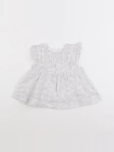 Boutchou - robe blanc, gris - 9 mois