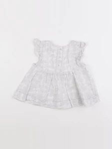 Boutchou - robe blanc, gris - 9 mois