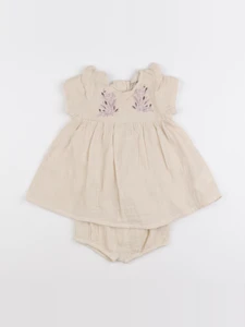 Vertbaudet - robe beige - 3 mois