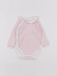 Petit Bateau - body à col rose - 6 mois