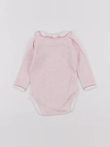 Petit Bateau - body à col rose - 6 mois