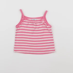 Petit Bateau - maillot de corps blanc, rose - 6 mois