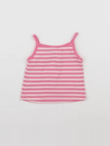 Petit Bateau - maillot de corps blanc, rose - 6 mois