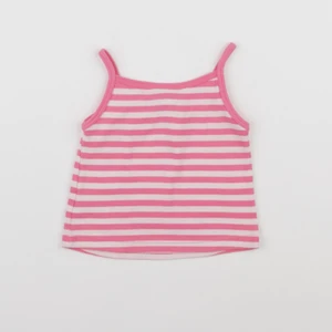 Petit Bateau - maillot de corps blanc, rose - 6 mois