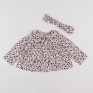 Vertbaudet - tee-shirt beige, rose - 9 mois