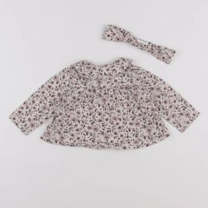 Vertbaudet - tee-shirt beige, rose - 9 mois