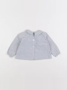 Lililotte - blouse bleu, blanc - 9/12 mois